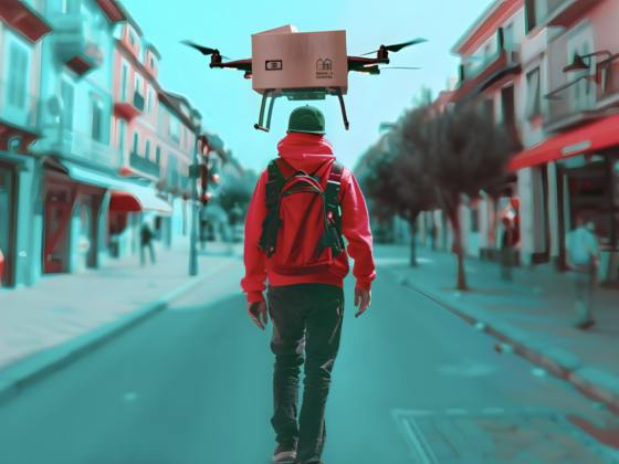 Confronto visivo tra la consegna tradizionale e la consegna con droni