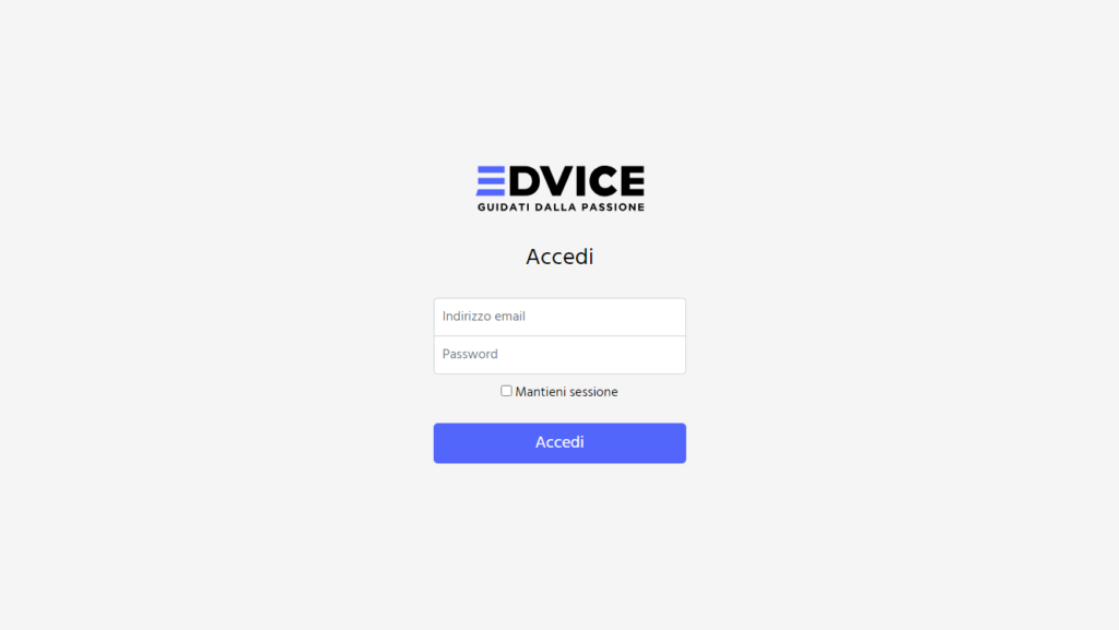 Edvice Login Piattaforma